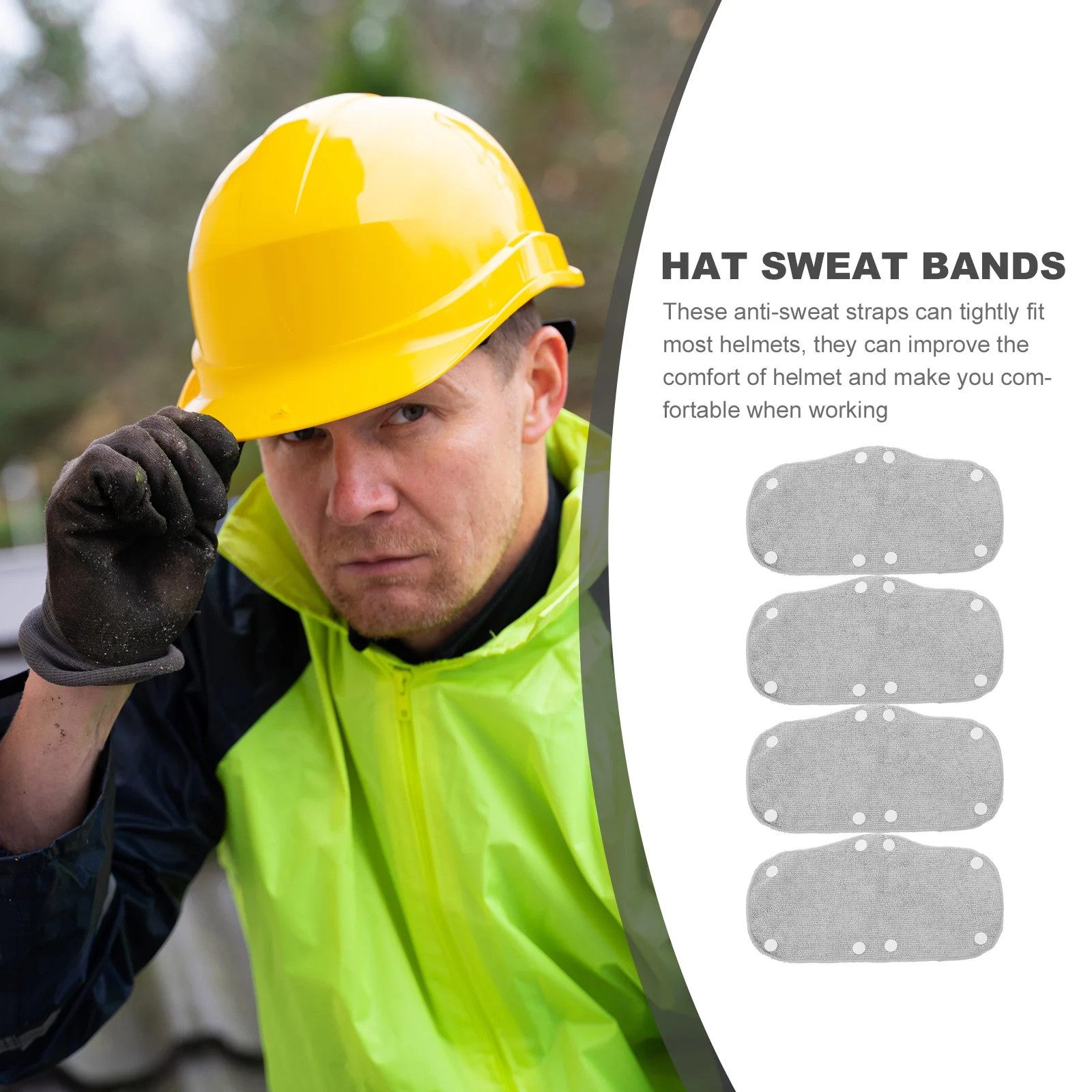 

4Pcs Dark Gray Adjustable Sweatbands for Hard Hats Helmet Accessories Comfortable Fit