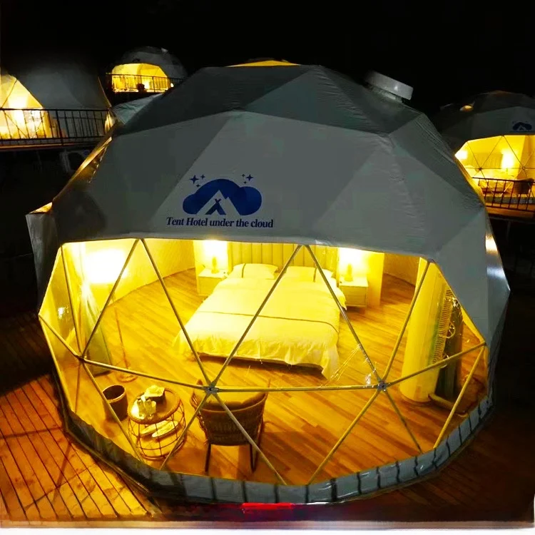 Tienda de campaña burbuja 4Iokoq con forma de bola, montañosa y estrellada, cálida y aislada, para camping, viajes, glamping, alojamiento rural y refugio.