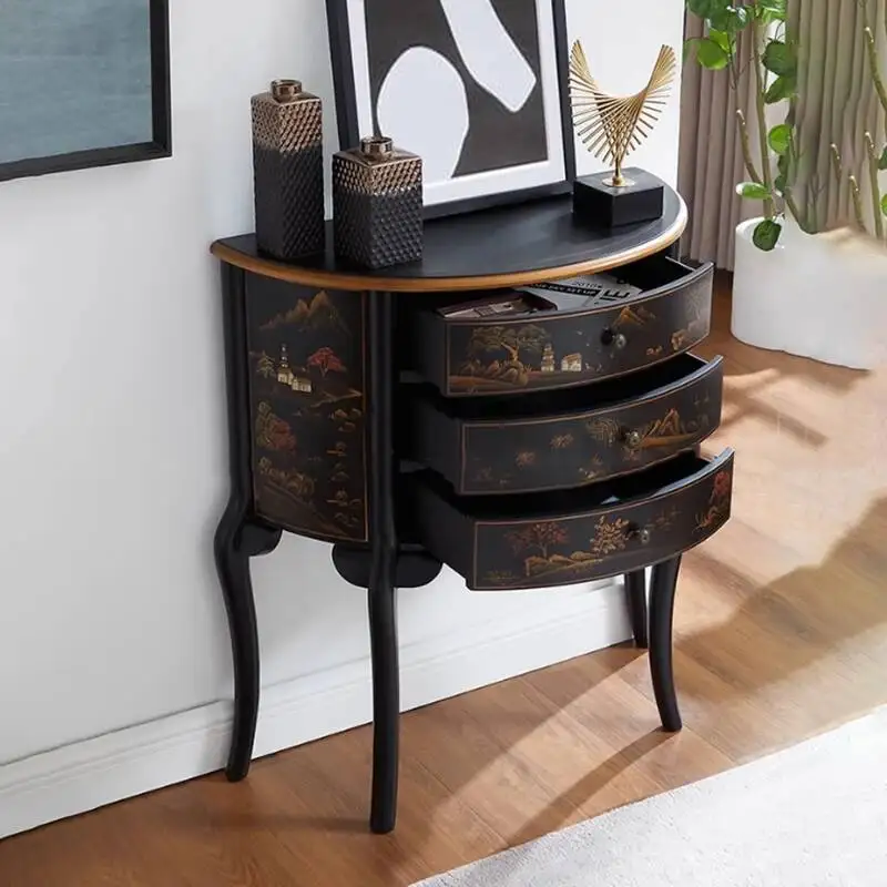 الكلاسيكية خمر طاولة وحدة التحكم تصميم فاخر الجمالية قسط وحدة التحكم الجدول الجمال درج تافولو سالوتو أثاث غرفة المعيشة #5