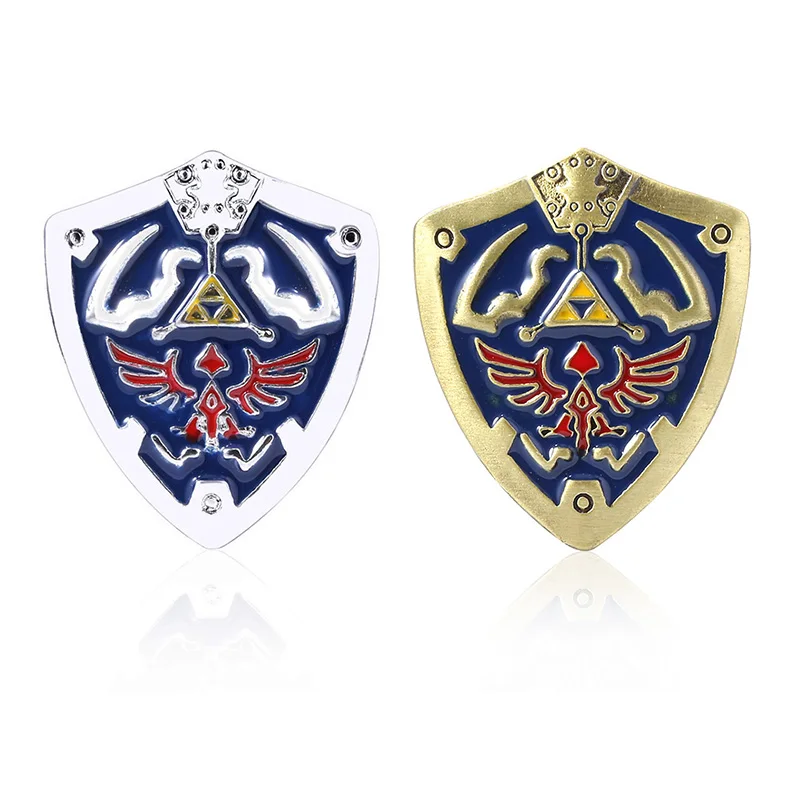 Zeldas Hylian Shield Pins Brooch Majora's Mask Spiritual Stones Master Sword Badge Brooches Lapel Pin Jeans Shirt Bag Jewelry