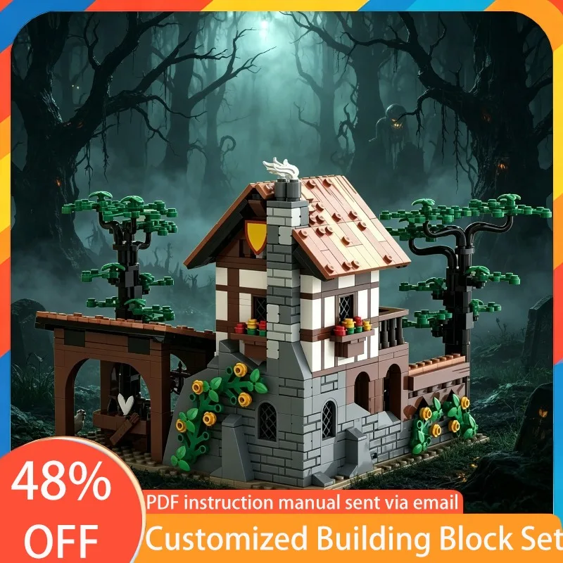 

908 Parts Modular Building Knights' Archery Range MOC Customize Modular Building Block Simple Brick Kids DIY Festival Toy Gift