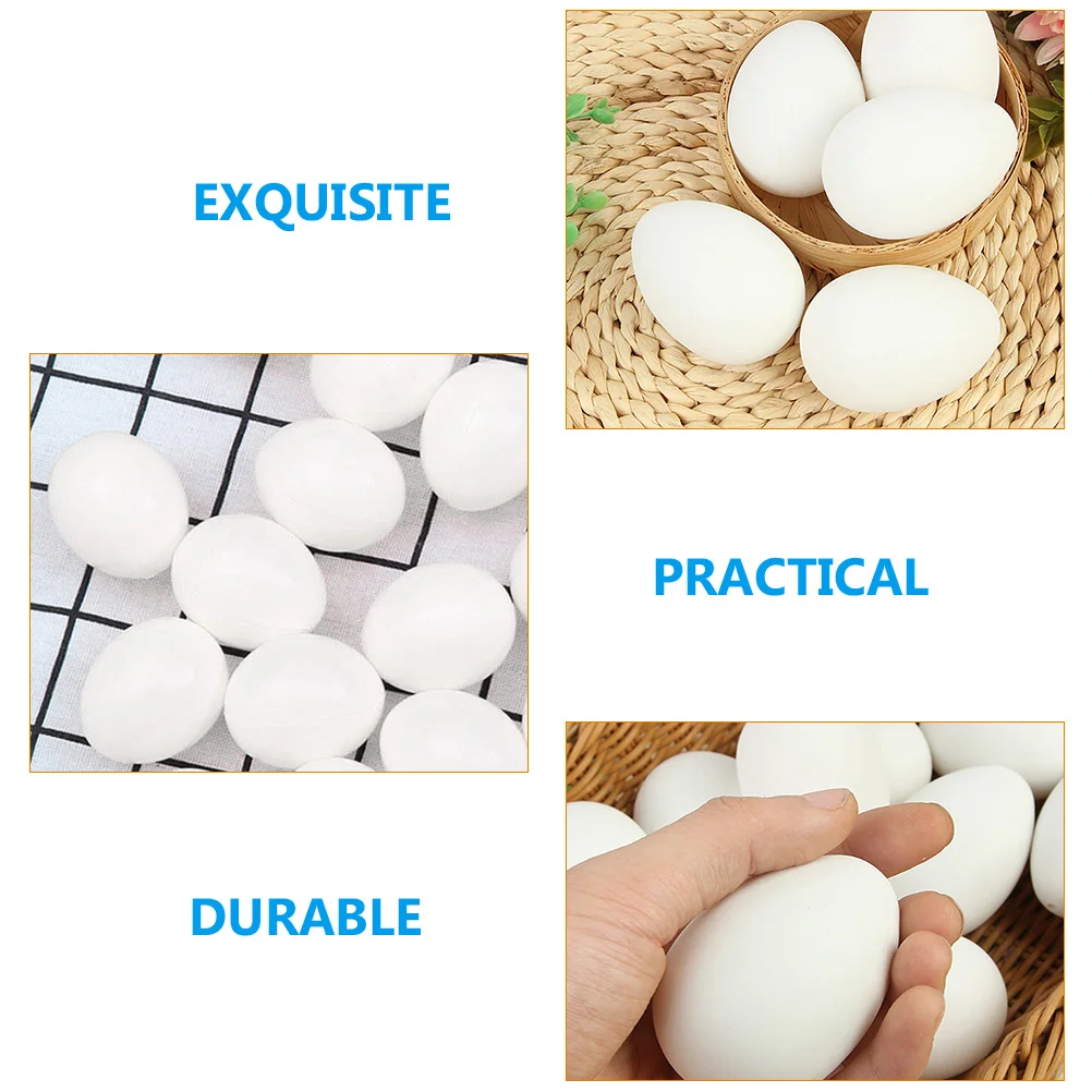 30 Pcs Egg Imitation Eggs Child Decorate Chicken Plastic Easter White Fake Graffiti