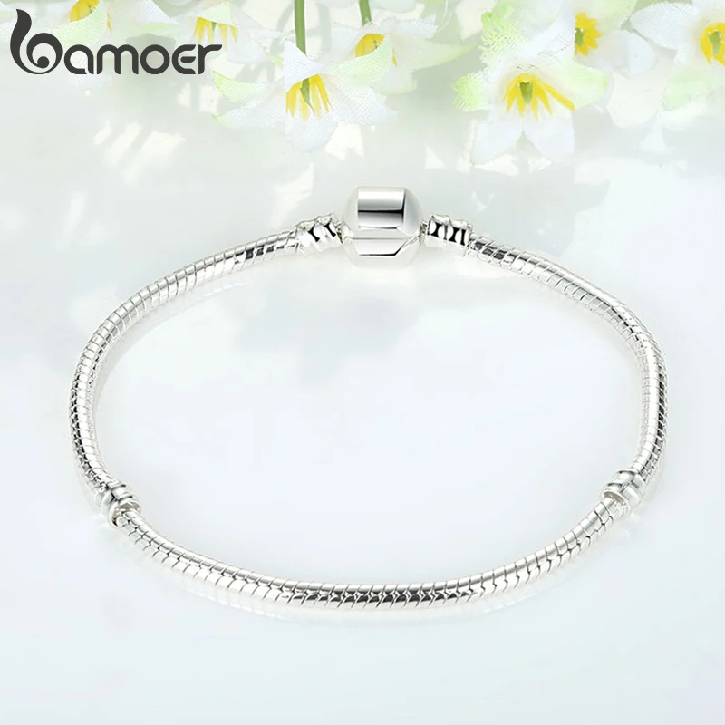 BAMOER Basic Bracelet Snake Chain Bracelets DIY Bracelet Jewelry 16CM-23CM 7 Size Choice for Men Women PA9007