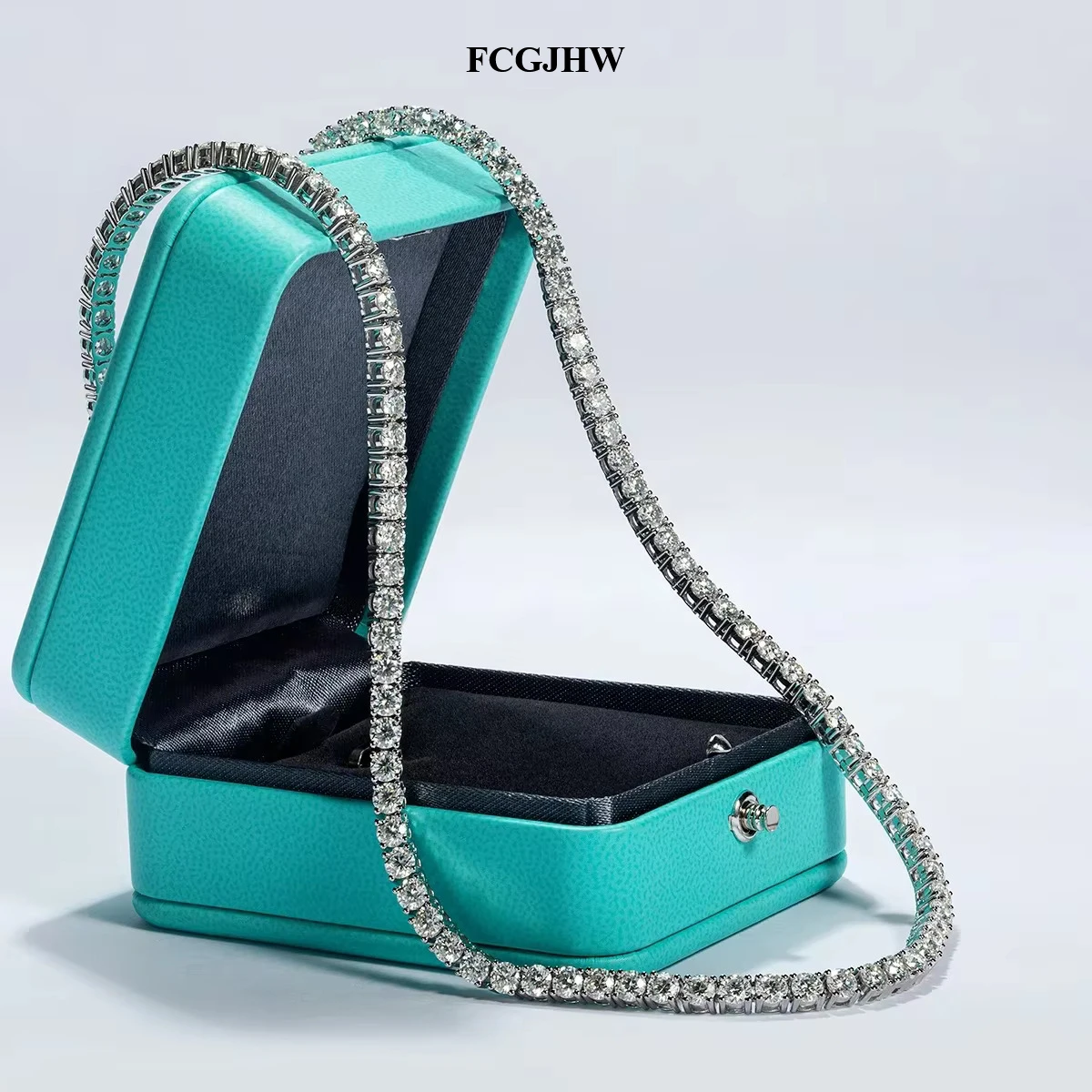 FCGJHW 4mm D Color Moissanite Diamond Tennis Necklace 18K Gold Plated GRA S925 Sterling Silver Necklace Jewelry Wholesale 2026