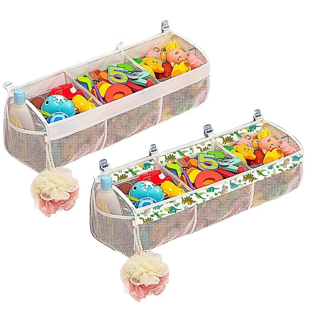 Large Openings Bathroom Storage Bag 3 Compartment Quickly Dry Bath Organizer Breathable Large Capacity Mesh Hammocks - view 4