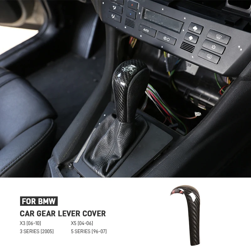 

Real Carbon Fiber Car Gear Shift Knob Head Cover Trim For BMW 1 3 5 Series X1 X5 Z4 E90 E92 E93 E60 E48 E81 E82 E84 E87 E85 E53