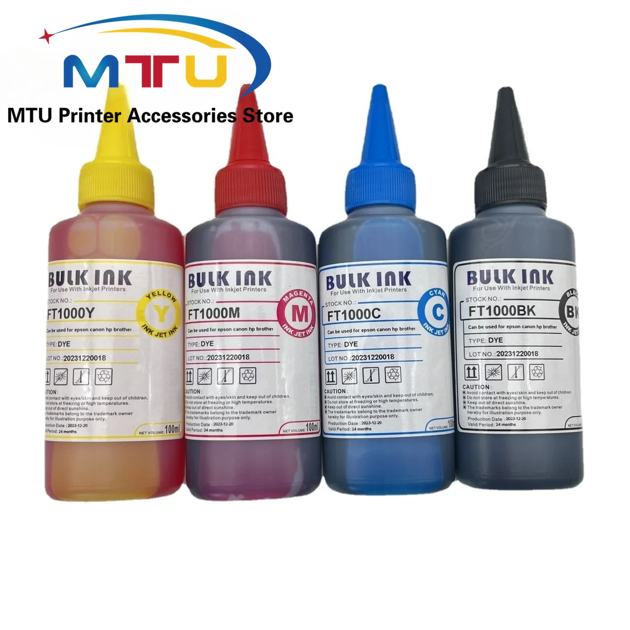 

Универсальные чернила FT1000 для Epson, Canon, HP, Brother Jet Printer, непрерывные чернила, 100 мл/бутылка, объемные чернила
