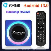 RK3528 8K Video TV Box Android 13.0 Media Player Quad-Core Cortex-A53 Wifi6 BT5.0 X88 Pro 13 Android 13 Set Top Box Max 4G 128G