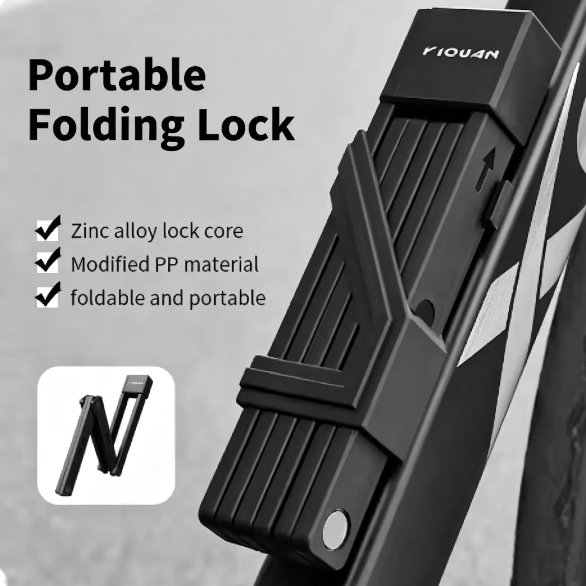 

ESLNF Antitheft Portable Bicycle Folding Lock Sturdy Durable Cycling Lock With Keys Waterproof Sturdy Security Bicycle Lock