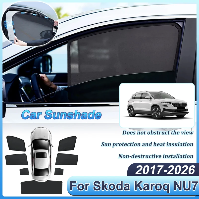 

Солнцезащитные шторки на окна автомобиля для Skoda Karoq (NU7) 2017-2025: сетчатые, анти-УФ, теплоизоляционные, защитные от солнца