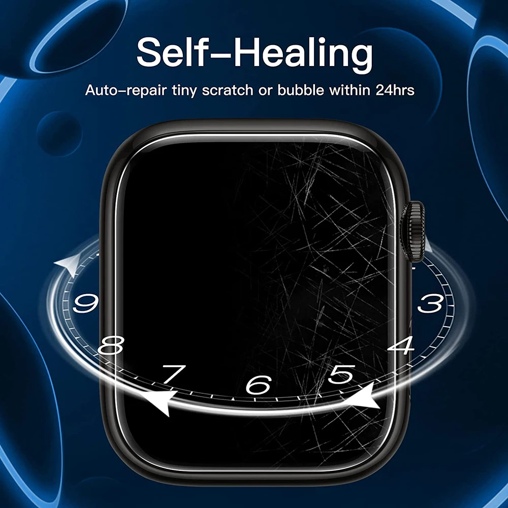 ป้องกันหน้าจอใสป้องกันฟิล์มสําหรับ Apple Watch 9 8 7 6 SE 5 4 45 มม.41 มม.40 มม.44 มม.ไม่ใช่แก้วสําหรับ iWatch 8 Ultra 49 มม.