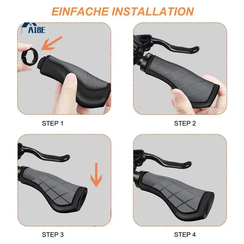 

A18E-Bicycle Grips Ergonomic Grips Non-Slip Rubber Handlebar Grips,Bicycle Handlebar Grips For 22.2Mm E-Bike