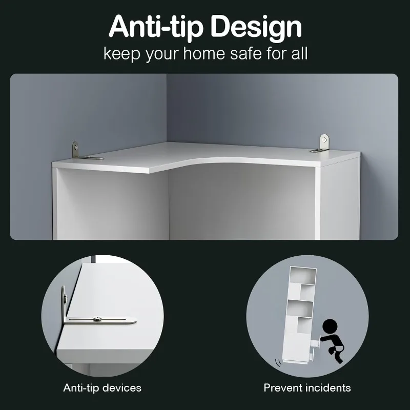 Reversibles modernes Bücherregal, DIY-Design mit Schallwand, L-förmiges freistehendes Holz-Eck-Präsentationsregal für Zuhause O