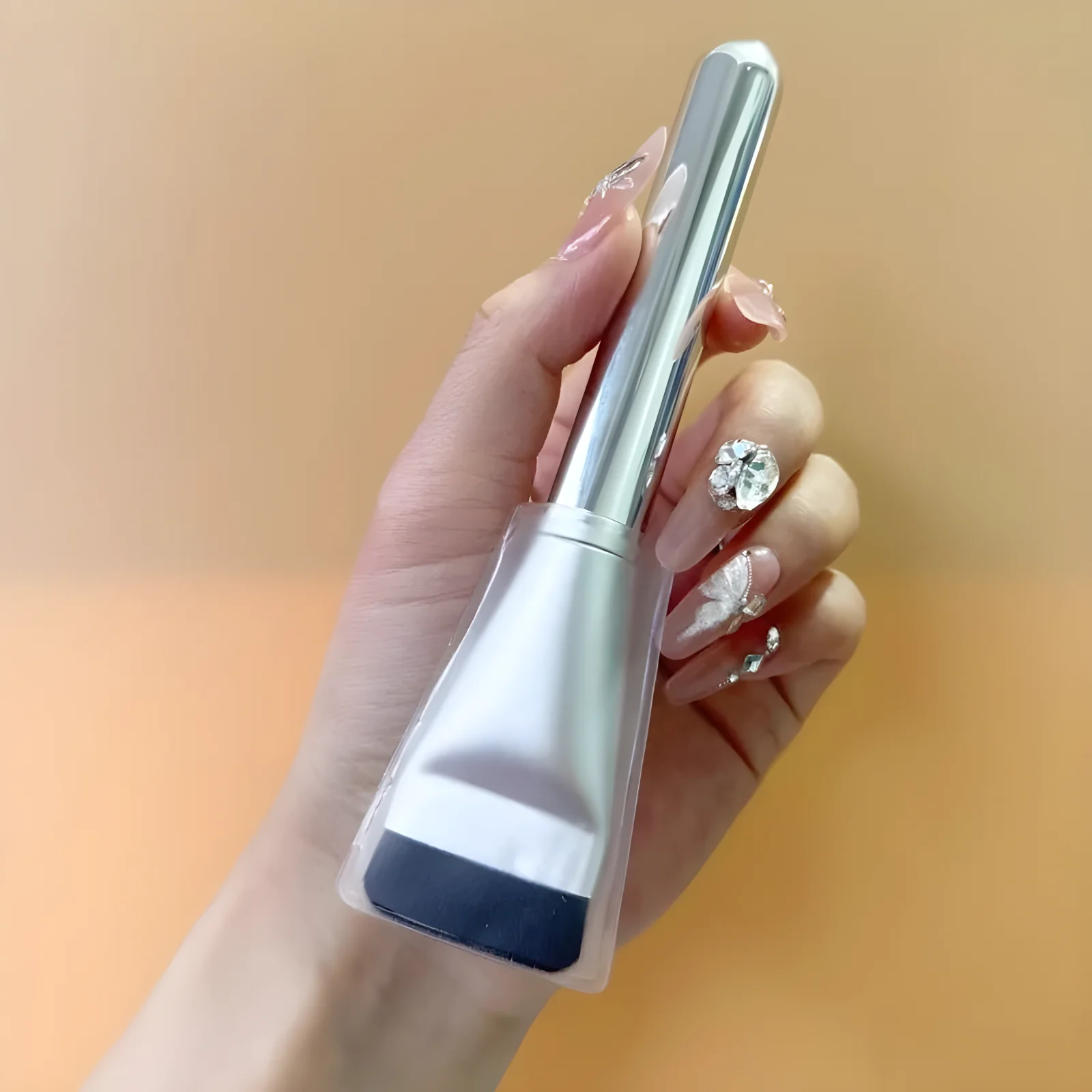 فرشاة كريم أساس رفيعة للغاية، فرشاة كونتور للوجه خفيفة الوزن ورقيقة، فرش مكياج، فرشاة كونتور مسطحة، كريم أساس مزج #3