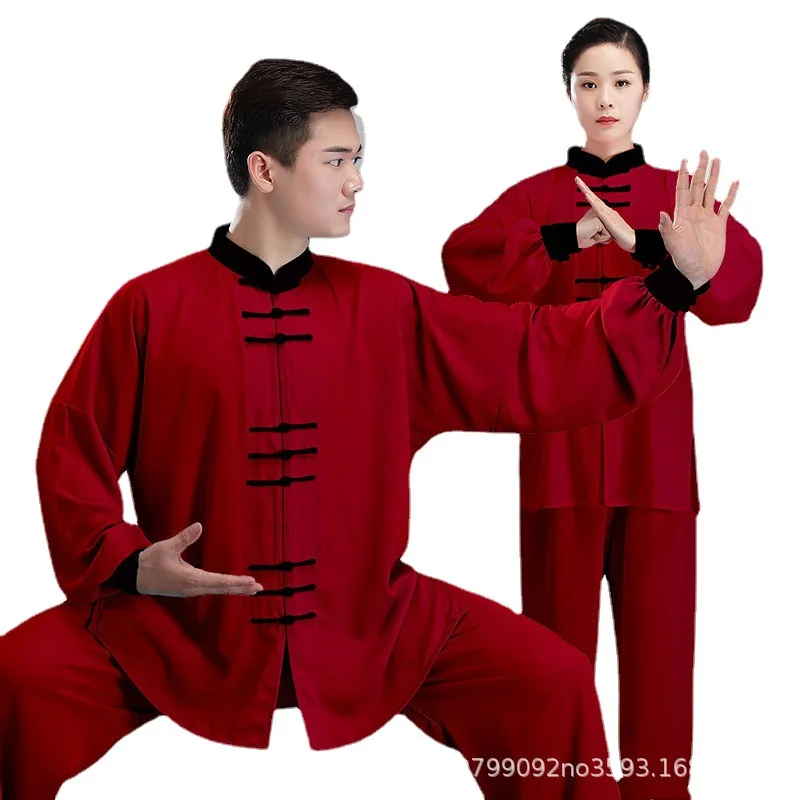 Chinese Tai Chi Uniform Cotton Wushu Kung Fu Clothing Kids Adults Martial Arts Wing Chun Suit Taichi Performance Tang Suit Taiji view 2