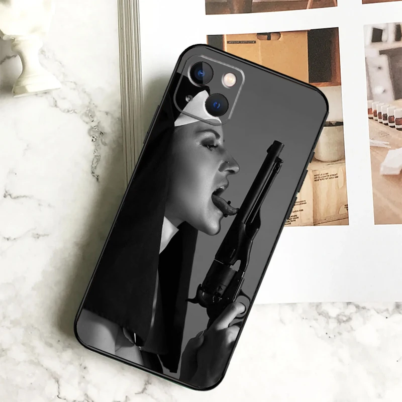 Sister Style Nun Sexy Girl Phone Case For iPhone 15 16 14 Plus 13 12 Mini 11 Pro Max X XR XS Max 7 8 Back Cover