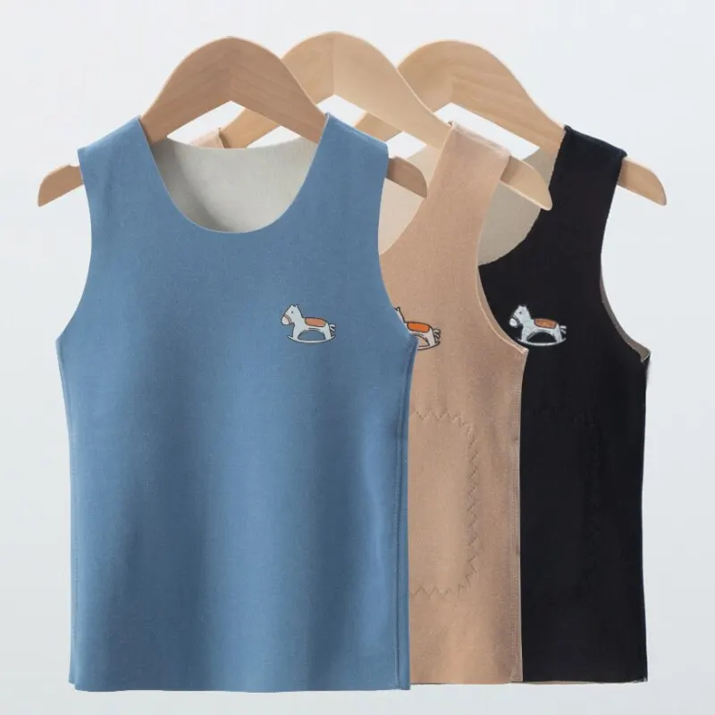

Children's Thermal Vest German Velvet Seamless inside Wear Heat for Men and Women Baby Waistcoat Thickened CHILDREN'S Underwear