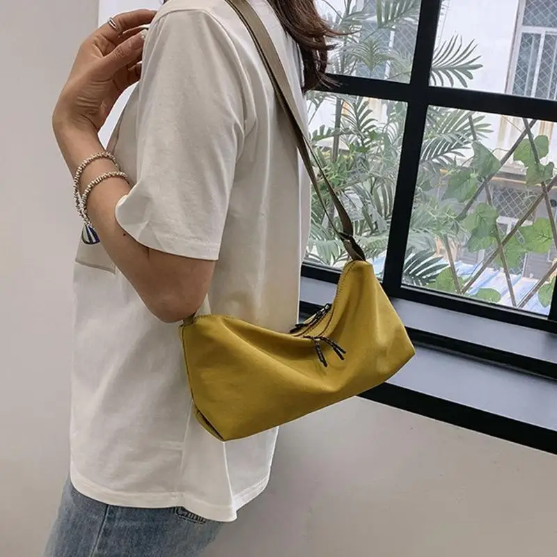 

Женская однотонная сумка через плечо, большая вместительная сумка через плечо, студенческая парусиновая сумка 20CA