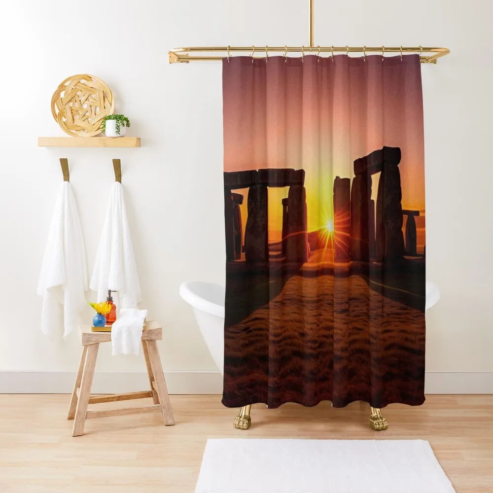 

Stonehenge Shower Curtain Anime Bathroom Waterproof Bath And Anti-Mold Cover Elegant Bathroom Curtain