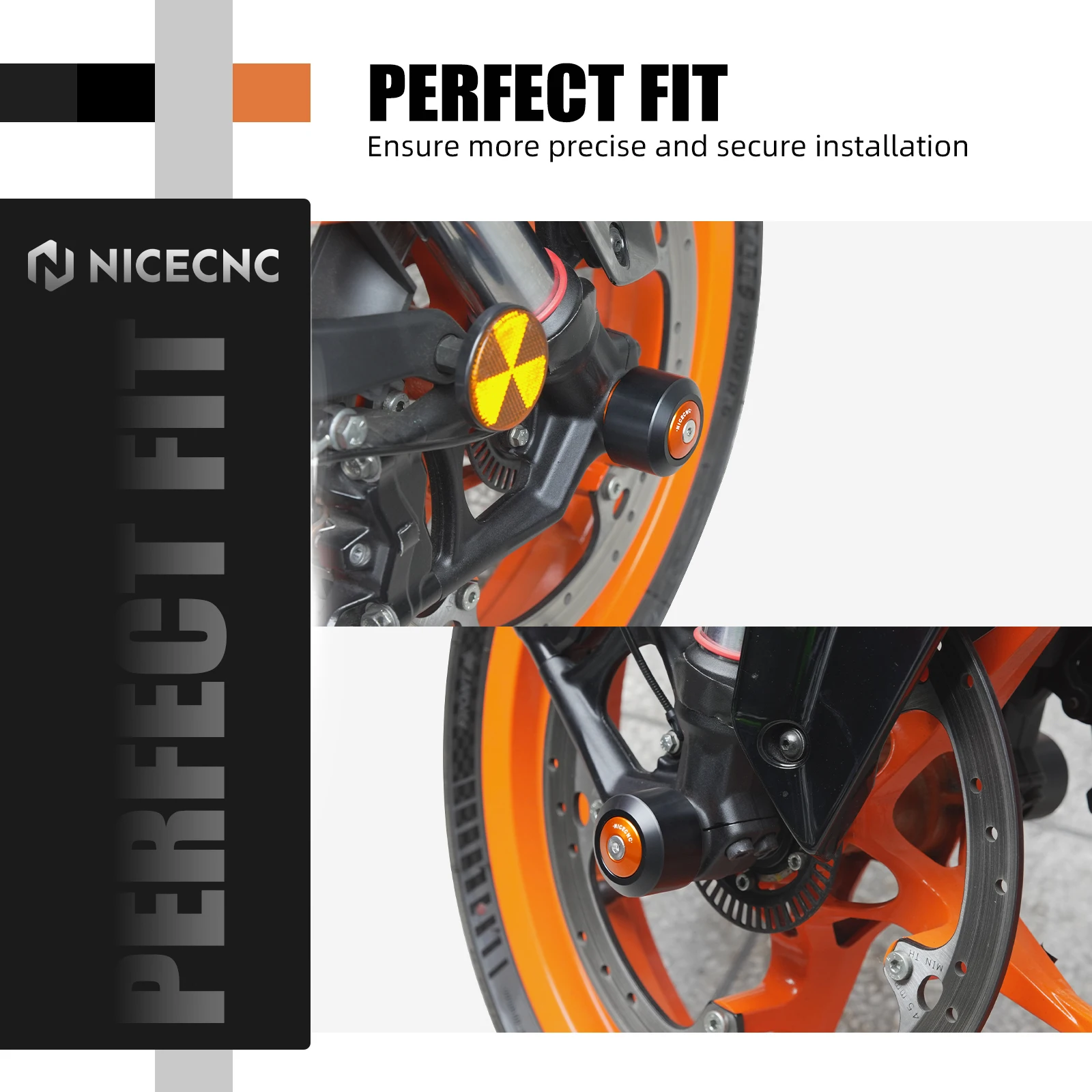 NICECNC Für KTM 390 Adventure R RC 390 390 Enduro R 390 SMC R 2025 250/390 Duke 2024-2025 Vorderachsen-Slider Hinterer Schwingen-Slider – Detail 13