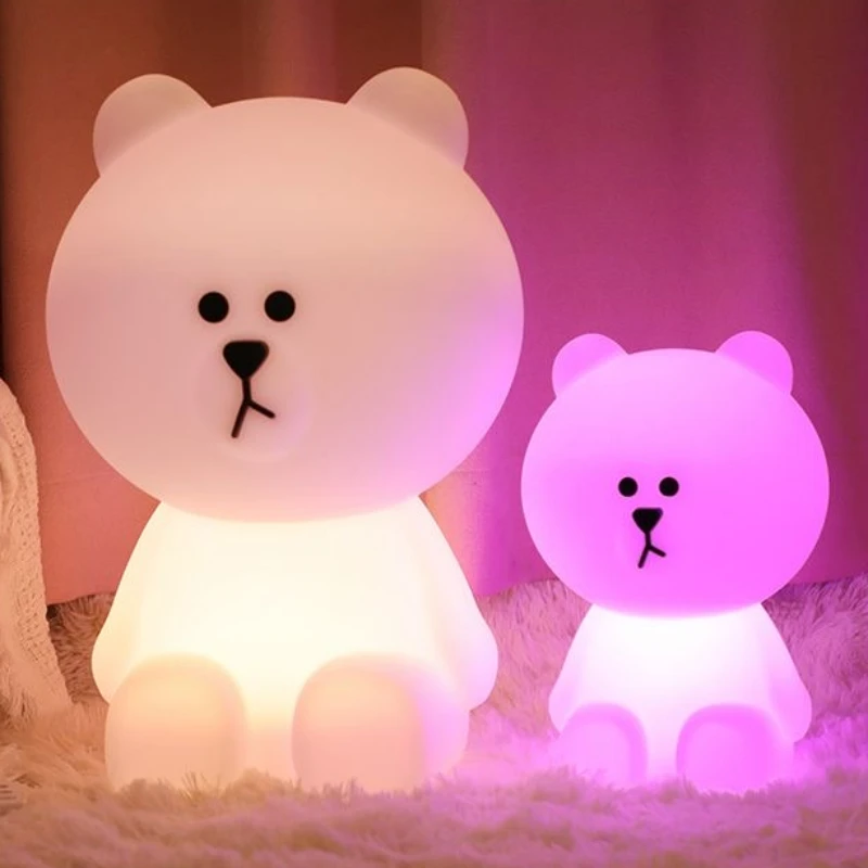 

LED Cute 30CM Bear Mood Light Night Lamp Children's Bedroom Bedside Lights LED Table Light Living Room Floor Light Birthday Gift