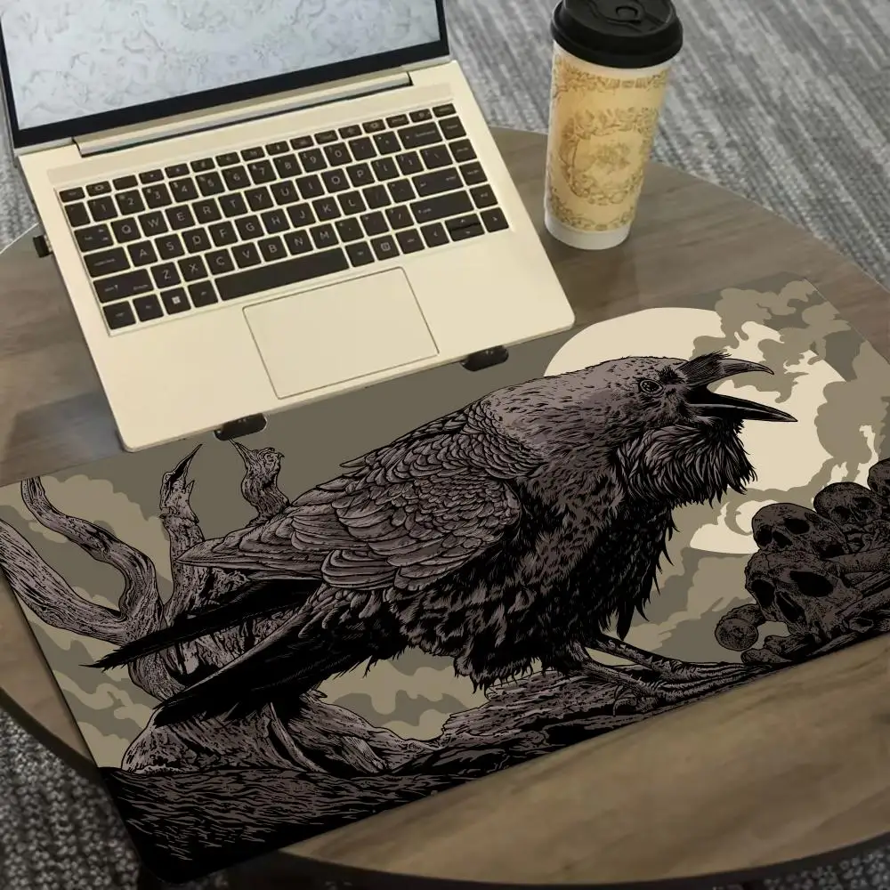 Mystical White Wolf Art large mouse pad desk pad gaming mats edge locking rubber anti-slip pc accessories Computer Desks pad