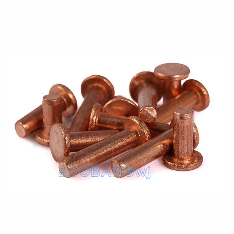 مسامير صلبة نحاسية M8، مسامير محرك المطرقة ذات الرأس المسطح، موصلة ومضادة للصدأ للأجهزة، نافذة الباب، قوة عالية متينة