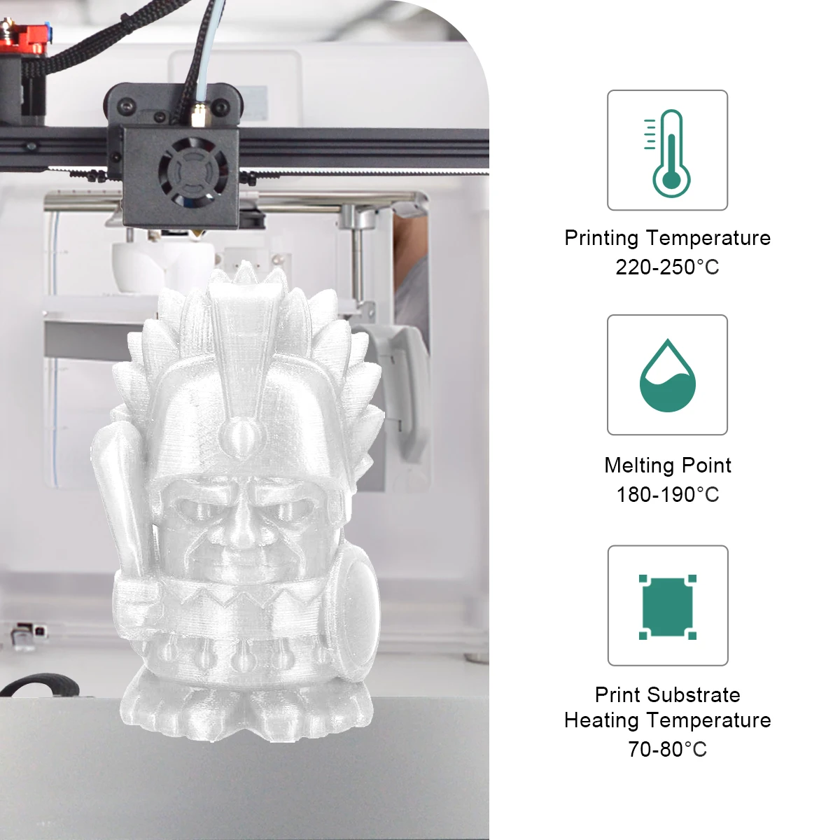 SUNLU 1KG PETG 3D Printer Filament 1.75mm ±0.02mm1KG/2.2LBS 3D Material PETG For 3D PrinterHigh transparency and good gloss