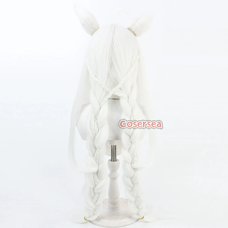Cosersea Shirakami Fubuki Cosplay Wigs Virtual YouTuber Shirakami Fubuki 80cm White Braided Wig Synthetic Hair Heat Resistant