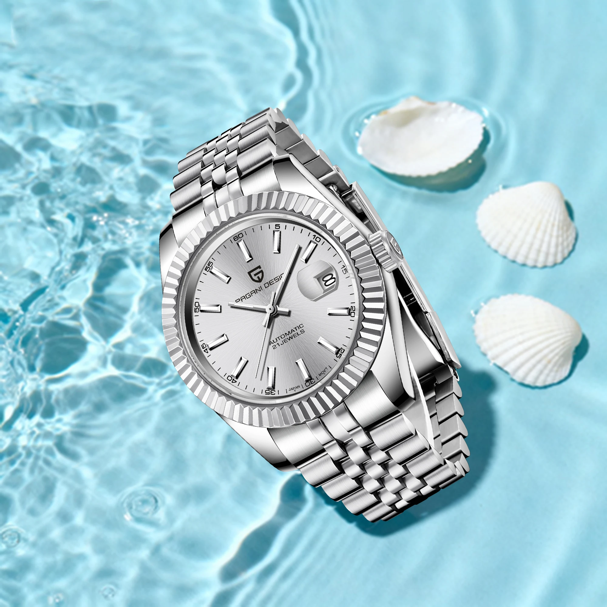 

PAGANI DESIGN 2026 New Men Automatic Mechanical Watch Simple Elegant Solid Color Dial Stainless Steel Waterproof Sapphire Glass