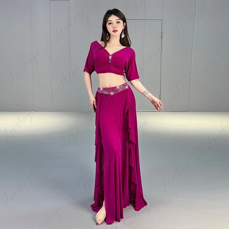 

Belly Dance Costumes, Traditional Chinese Dance Performance Costumes, Net-like Fabric Practice Suits, Class Uniforms, Sets