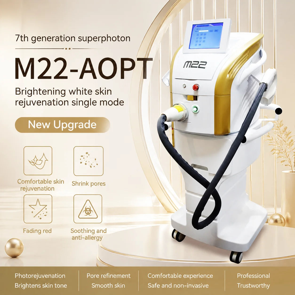 Professional M22 IPL Beauty Machine 2 IN 1 with OPT E-Light Hair Removal Skin Rejuvenation Q-Switch ND YAG Tattoo Removal System