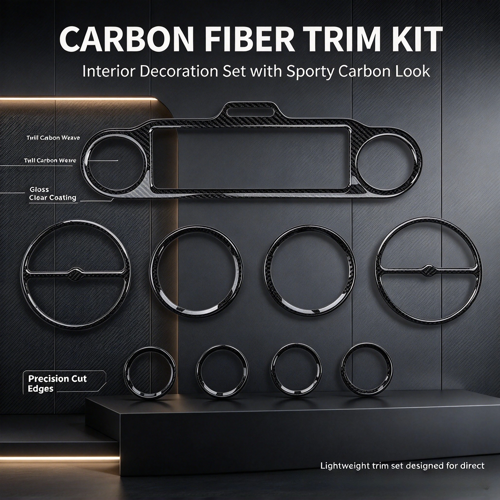 Carbon Fiber Motorcycle Instrument Trim Cover for Harley 1996-2013 Electra Glide Street Glide and Tour Models