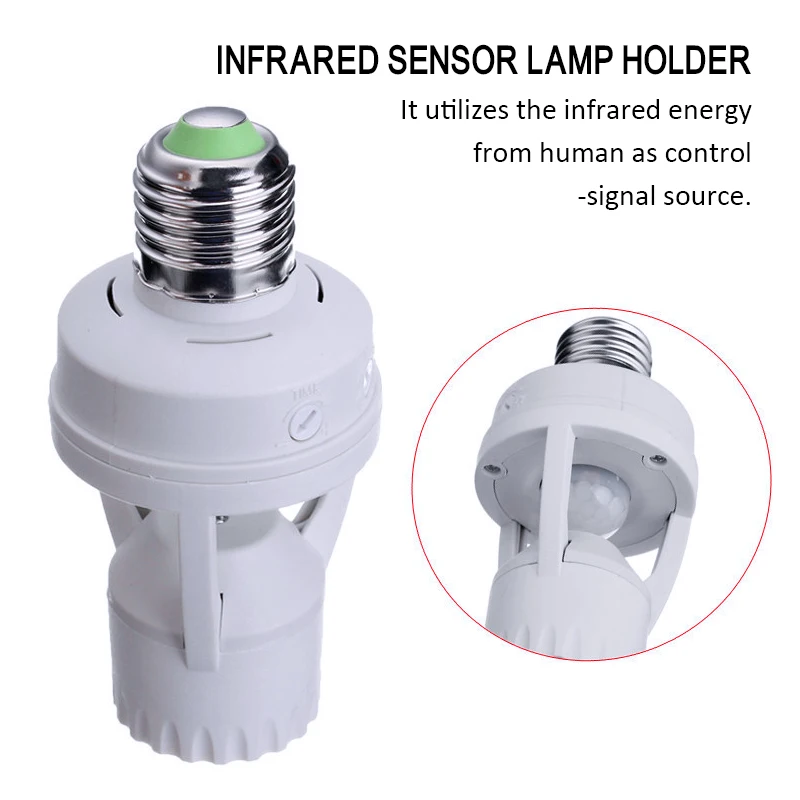 Lâmpada LED de indução humana com sensor de movimento, lâmpada noturna, interruptor automático, luz de controle inteligente, 360 graus