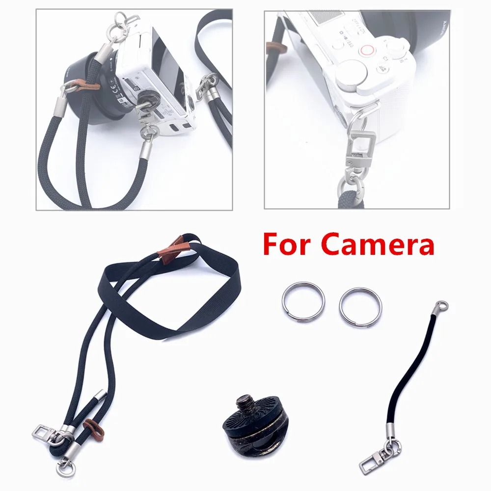 2-in-1 Camera Shoulder & Wrist Strap Detachable Adjustable Lanyard for DJI Osmo Pocket 4 3 Canon Sony Fujifilm Nikon Cameras