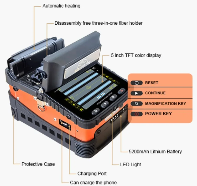 Ai5 fusion Splicer Fiber Optic Splicing Machine Optical Fiber Fusion Splicer Fiber Optic Splicer Equipment Ai 9 Ai 20 Ai 30