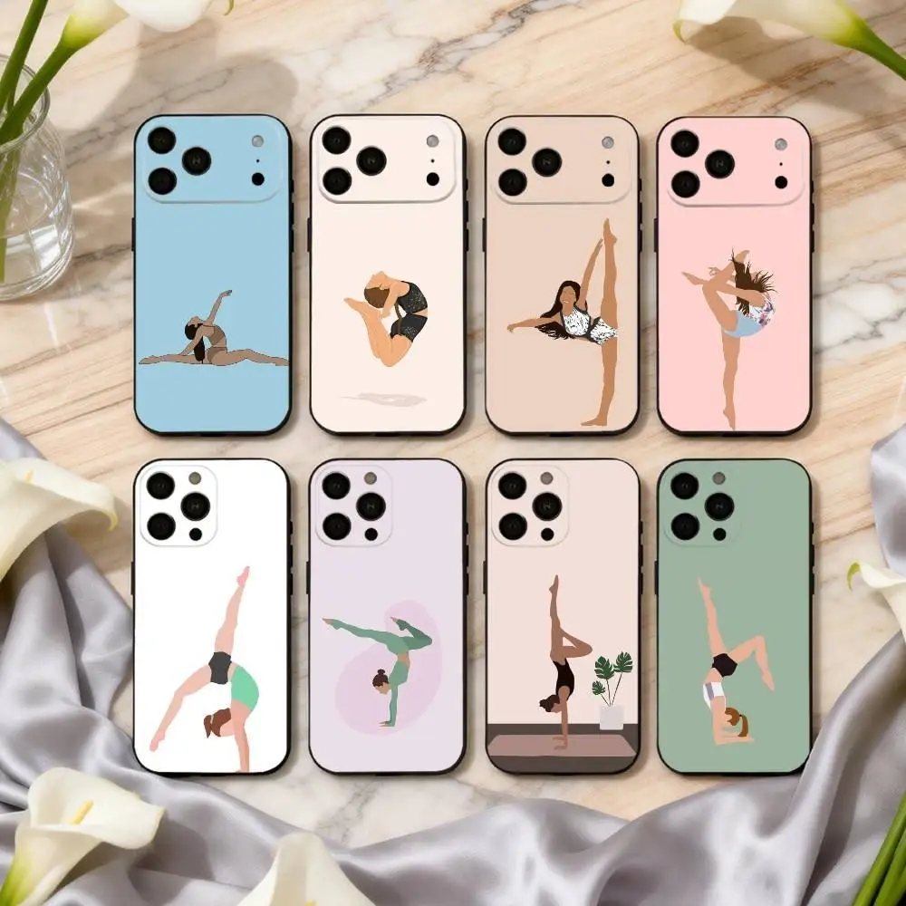 

GYM Girl G-Gymnastic art Phone Case For iPhone 17,16,15,14,13,12,11 Plus,Pro Max,XS,Soft Silicone Black Cover