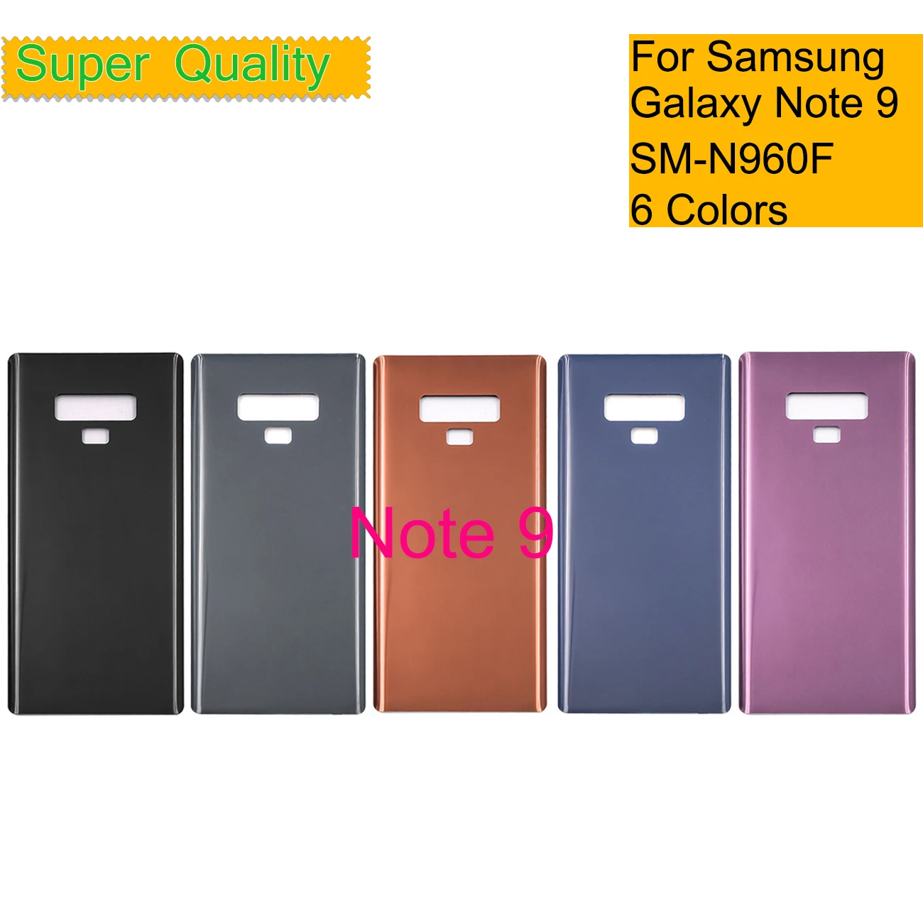 

10Pcs/Lot For Samsung Galaxy Note 9 N960 N960F Battery Cover Back Housing Door Rear Case Chassis Shell With Camera Lens