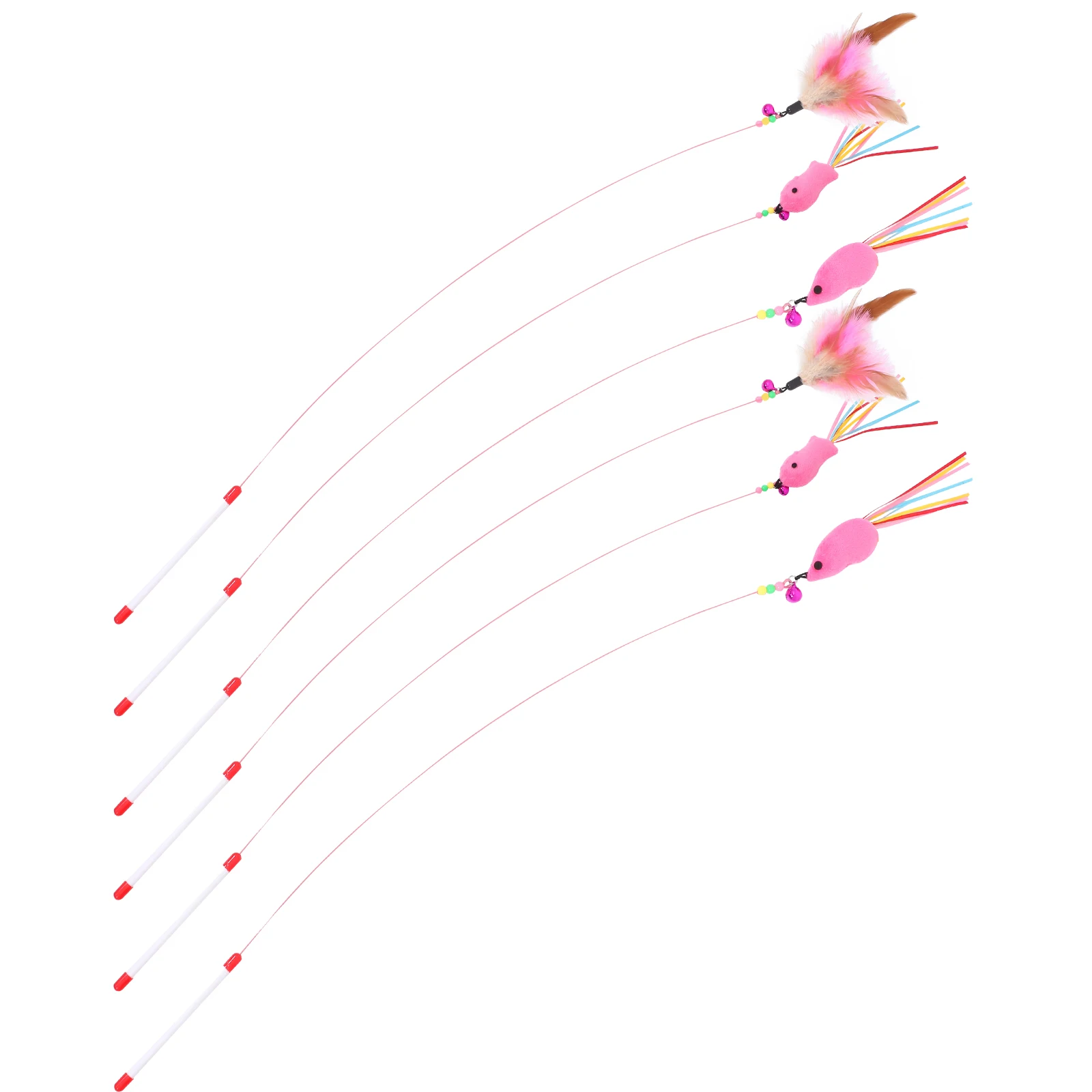 

6pcs Cat Teaser Stick For Cats Interactive Play Kitten Training Exercise Fun Activity Rod Pet Entertainment Gift