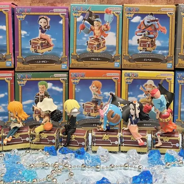 New In Stock Bandai One Piece Wcf Straw Hat Store 12th Anniversary All Aboard Sunny Train Anime Surrounding Gift
