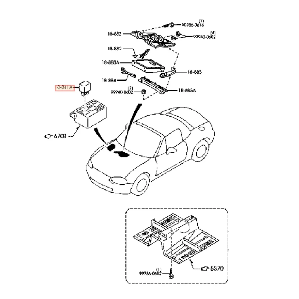 Main Relay B5B4-18-811 For Mazda For Familia 1995/06- For Mazda For Telstar Wagon 1997 / 10- For Mazda For Training Car 2002/03-