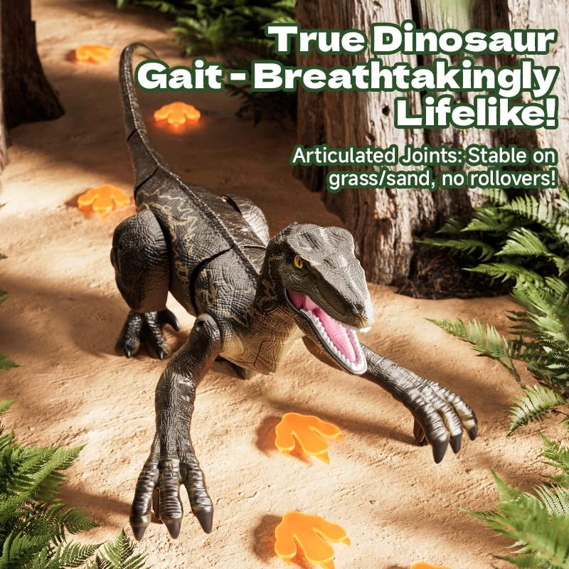 Simulation RC Dinosaurier Mit Spray 2,4G Fernbedienung Gehen Dinosaurier Roboter Spielzeug Spray Dinosaurier Velociraptor Geschenke Spielzeug Für Kinder
