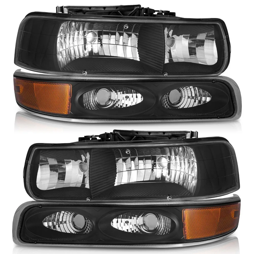 

Пара черных фар для Chevrolet Silverado 1999-2002 / Tahoe Suburban 2000-2006