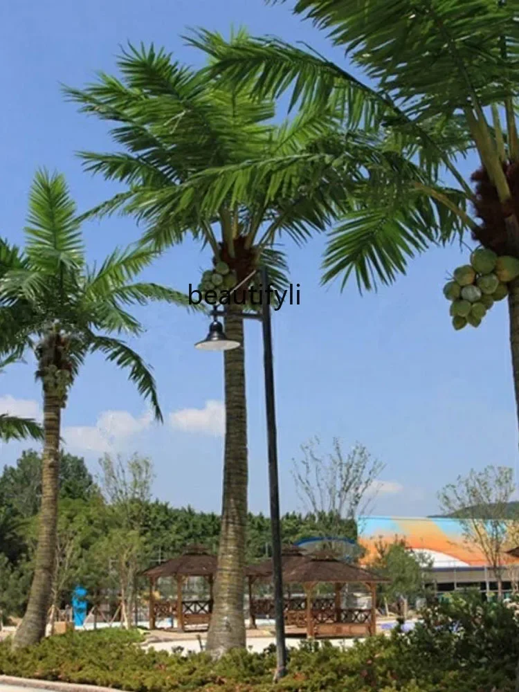 Imitation Coconut Tree Fake Coconut Tree Indoor and Outdoor Shopping Mall Large Tropical Green Plant Decoration Palm Tree