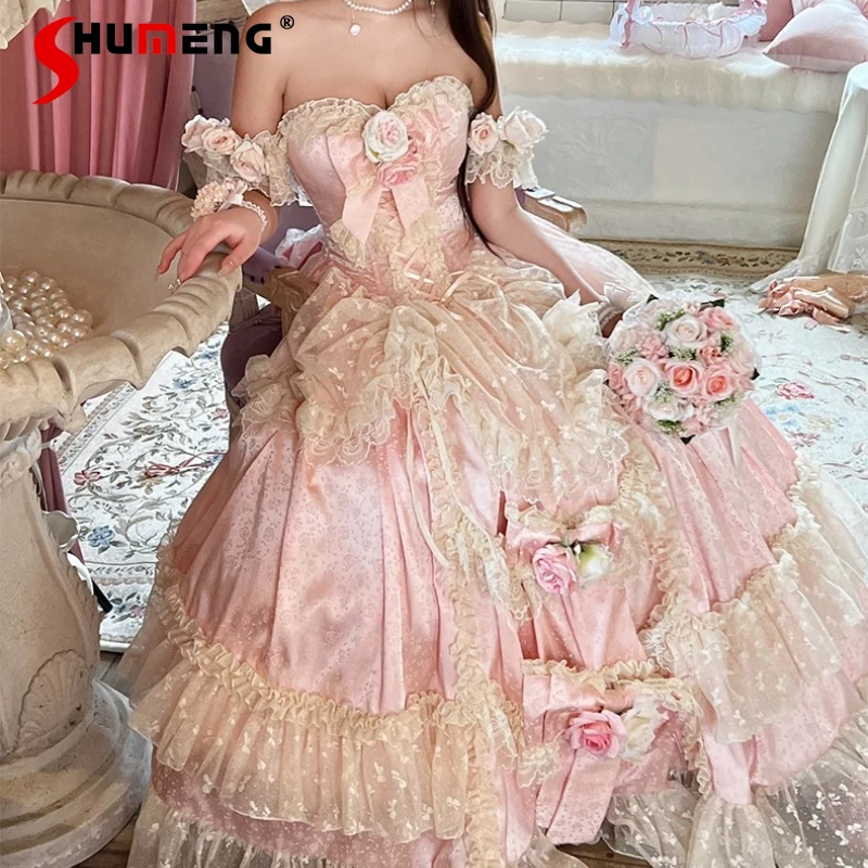 

Princess Bar Mitzvah Flower Party Dress Engagement Wedding Dresses Women's Elegant Temperament Sweetheart Neck Vestidos Ladies