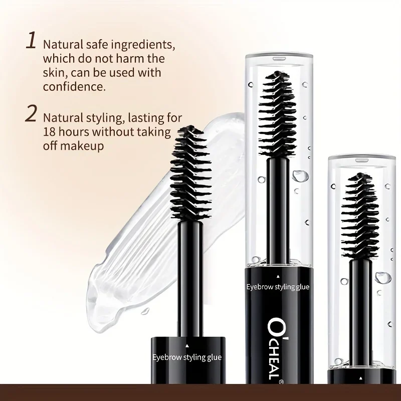 Gel crème pour sourcils 2 en 1 à double extrémité, résistant aux taches, imperméable, résistant à la sueur, teinte longue durée pour sourcils, traits naturels semblables à des cheveux