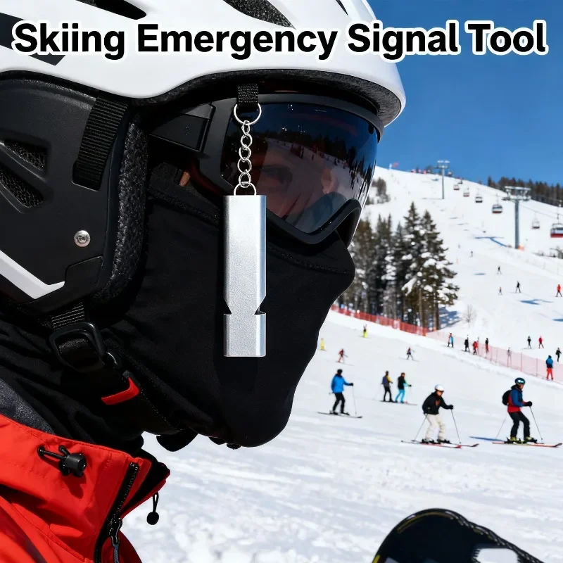 Pfeife Schiedsrichterpfeife Sound Horn Aluminiumlegierung Notfall lauter Ton für Outdoor-Rettung Schlüsselanhänger kompaktes Dual-Tube-Überleben