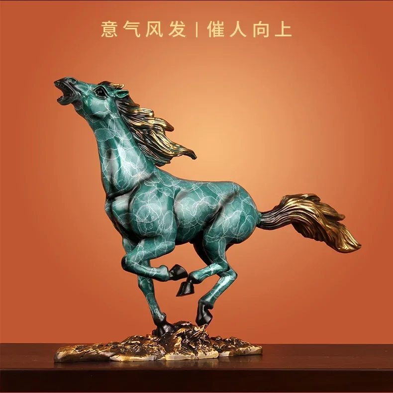 Bronze Horse Statue Crafts Ornament Desk Entrance Office Desk Living Room Home Decoration housewarming Gift factory outlet