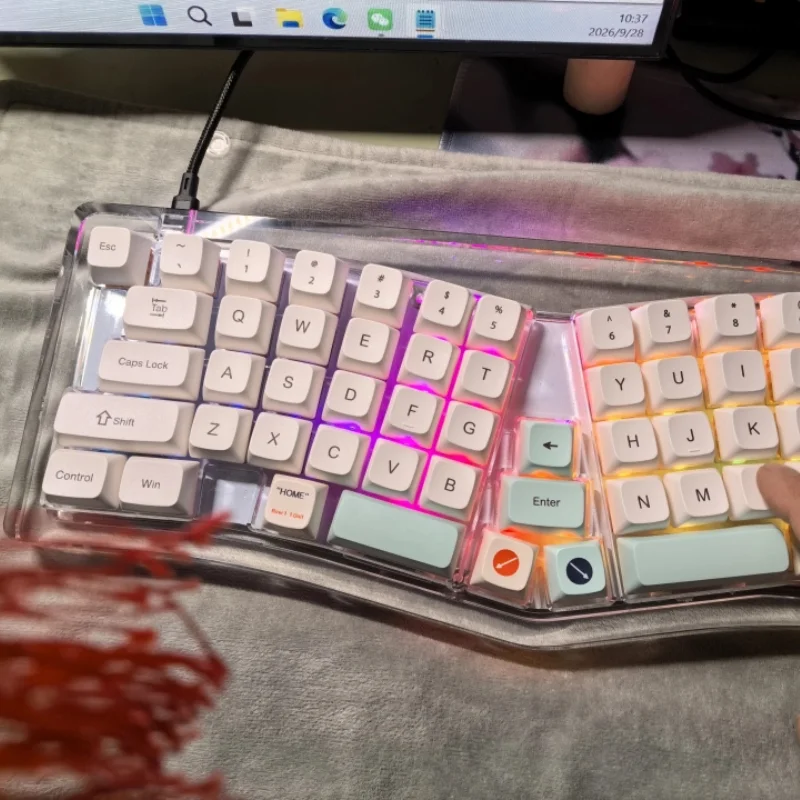 A72 Alice Mechanical Keyboard Custom Wireless Bluetooth Dual-mode Acrylic Shell Transpare Hot Swap RGB Gasket Ergonomics Teclado
