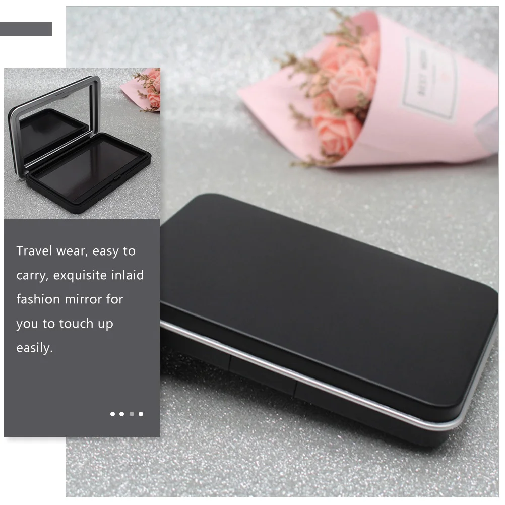 

2pcs Eye Shadow Pan Box Empty Makeup Compacts Travel Size Portable Blush Eyeshadow Container With Mirror Space Saving Foldable